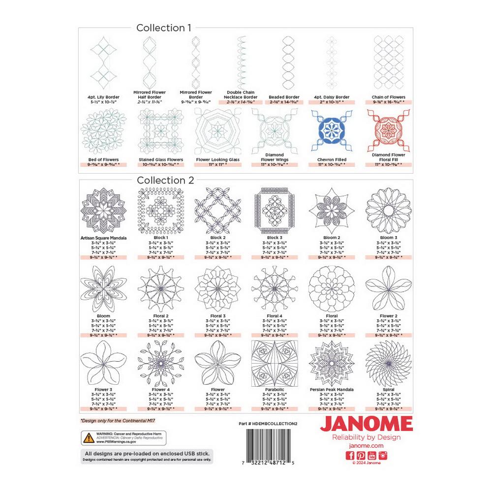 Janome High-Definition Embroidery Inspirations: Ruler Work Quilting Collection