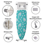 ironMATIK Space Surfer Premium Ironing Board in Pagoda Blue - Sewingmachinesplus.com