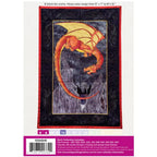 Embroidery design: Anita Goodesign Dragon Tile Scene 133AGHD; orange dragon on dark tile frame with red border