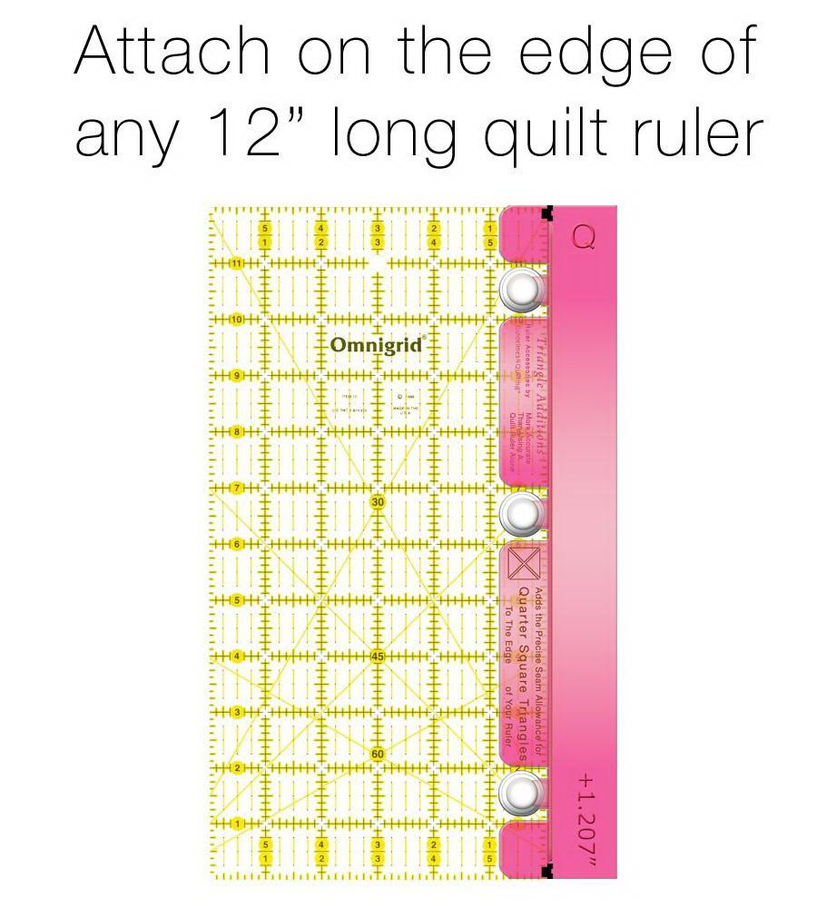 Guidelines 4 Quilting - Quarter Square Triangle Seam Allowance Addition with Built-in Finger Guard