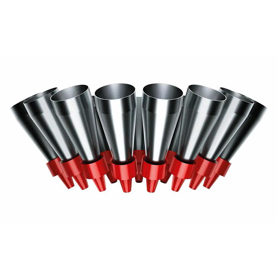 Dyson vacuum attachment set: 12 metal conical nozzles with red tips