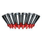 Dyson vacuum attachment set: 12 metal conical nozzles with red tips