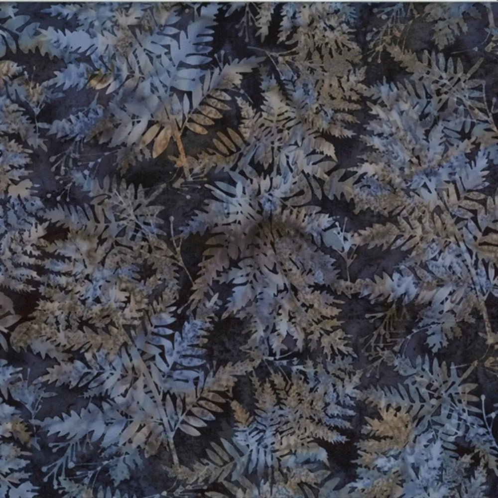 Hoffman Bali Batik cotton fabric in Liquorice with fern pattern, SKU V2518-440.
