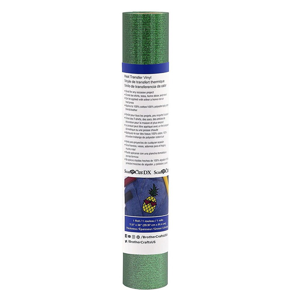 Brother ScanNCut Iron - on Craft Glitter Vinyl, Grass, 3 FT - Sewingmachinesplus.com