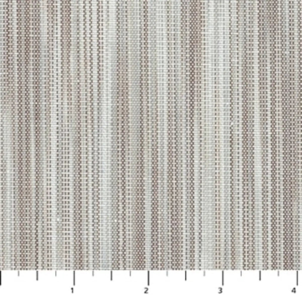 Space Dye Taupe yarn-dyed woven cotton fabric with soft taupe, beige, and neutral vertical tonal texture.