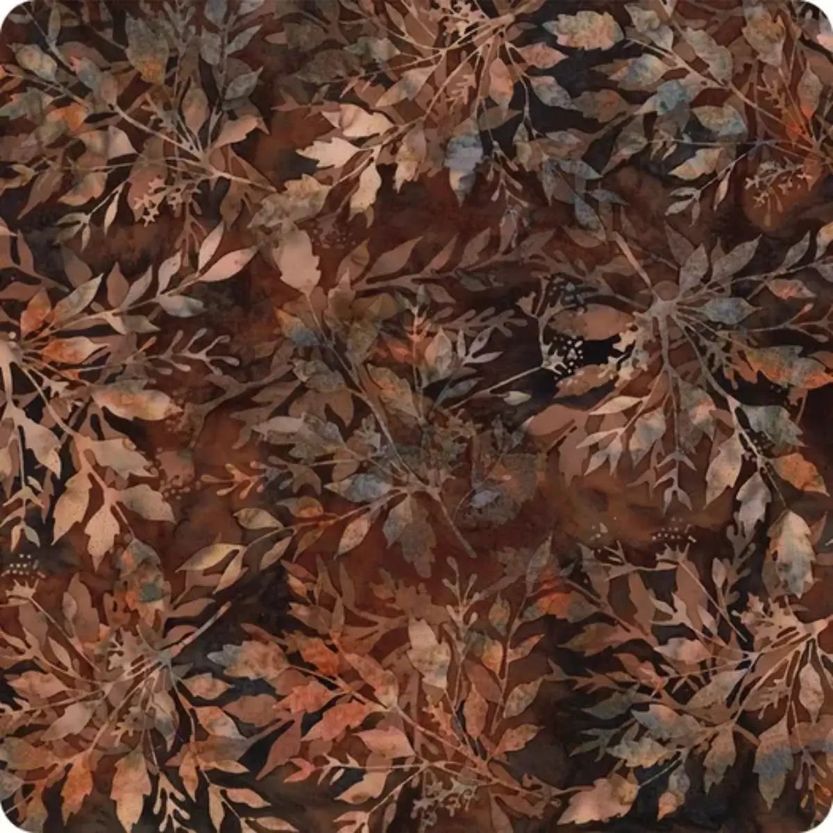 Shoreline Sails Nutmeg Leafy Batik Fabric | Hoffman