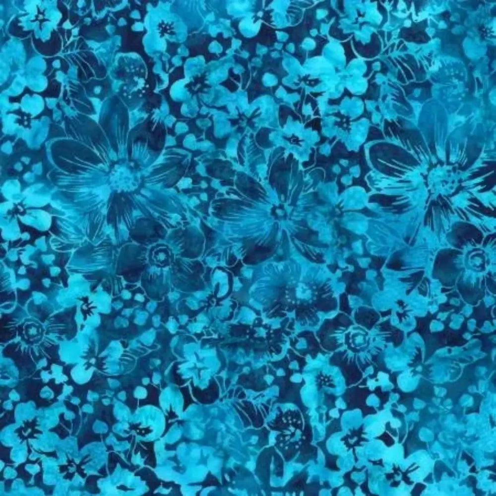 Cotton Candy Dreams Packed Floral Macaw multicolor batik quilting fabric by Hoffman Fabrics