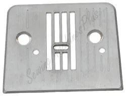 Needle plate XA3954051 for Baby Lock/Brother sewing machines; silver metal with two screw holes and central slot.