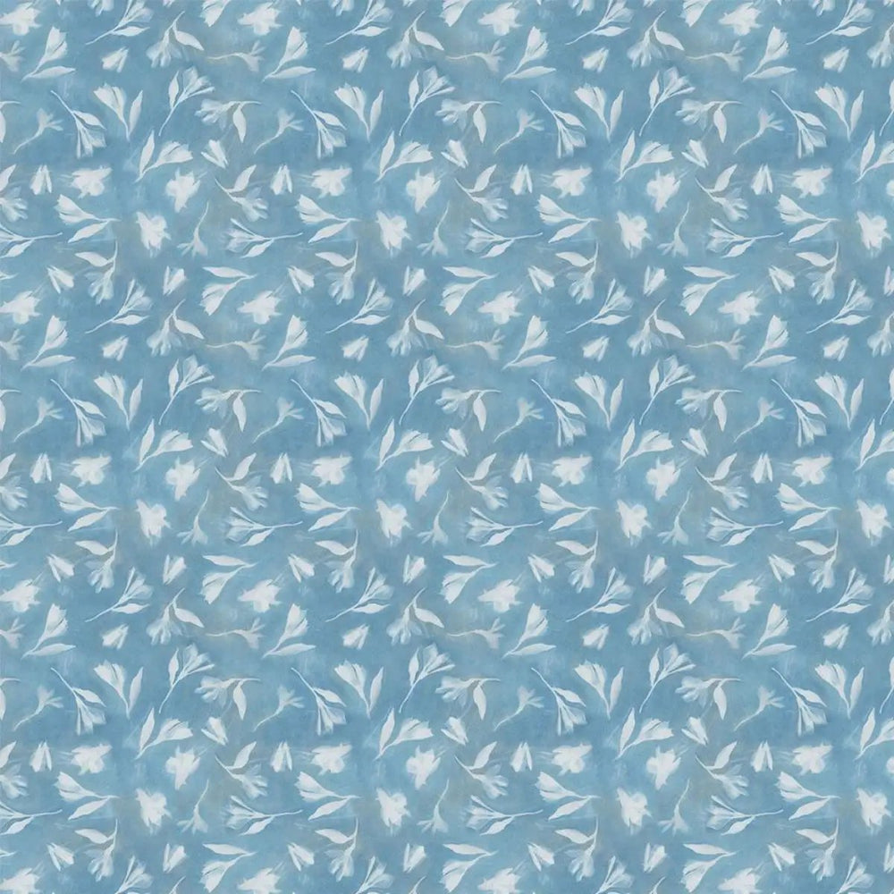 Naturescape Digital Alstroemeria Sky blue botanical quilting fabric by Liz St. Andre for Clothworks