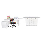 Kangaroo Sewing Furniture Kookaburra, Kangaroo and Joey II Bundle Cabinet Set (Ash White) - Sewingmachinesplus.com