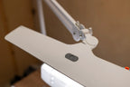 Daylight Lumi LED Task Lamp white with adjustable arm and on/off button