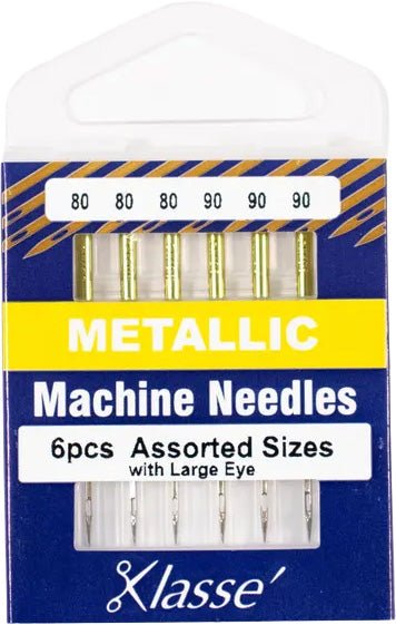 Klasse Metallic Assorted (80/12, 90/14) 6 Needles 5 Cassettes - Sewingmachinesplus.com