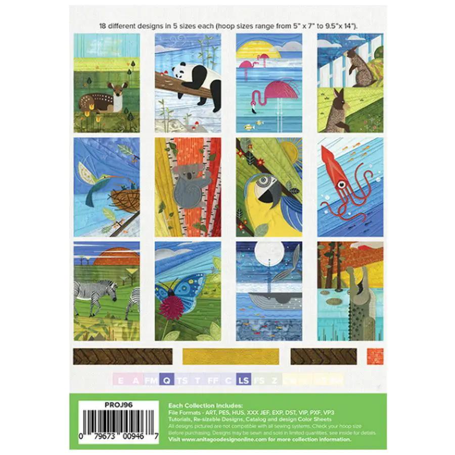 Anita Goodesign Landscape Animals sewing patterns, PROJ96; 18 designs in five hoop sizes.