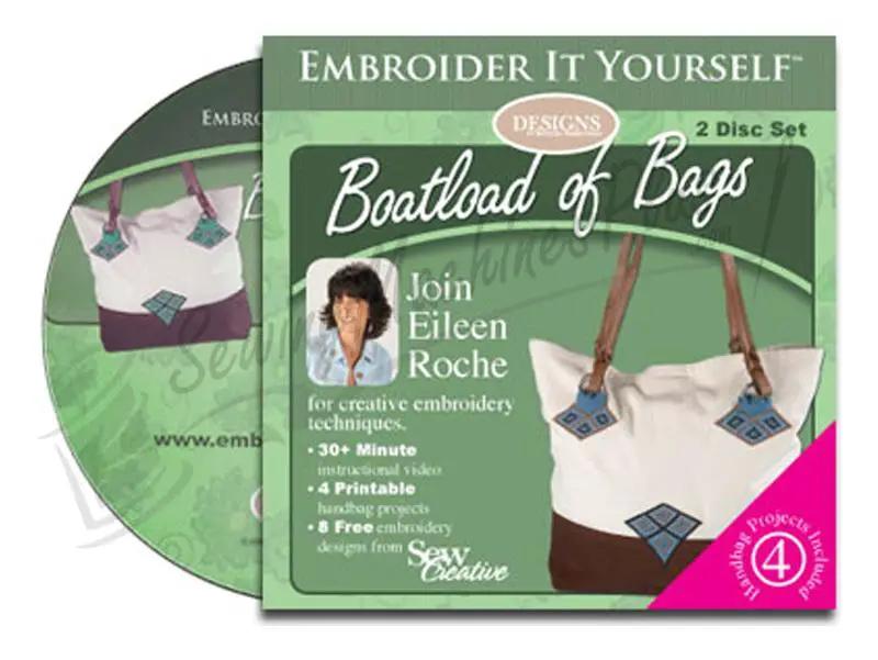 Sewing pattern set Embroider It Yourself Boatload of Bags, 2-disc video kit by Designs