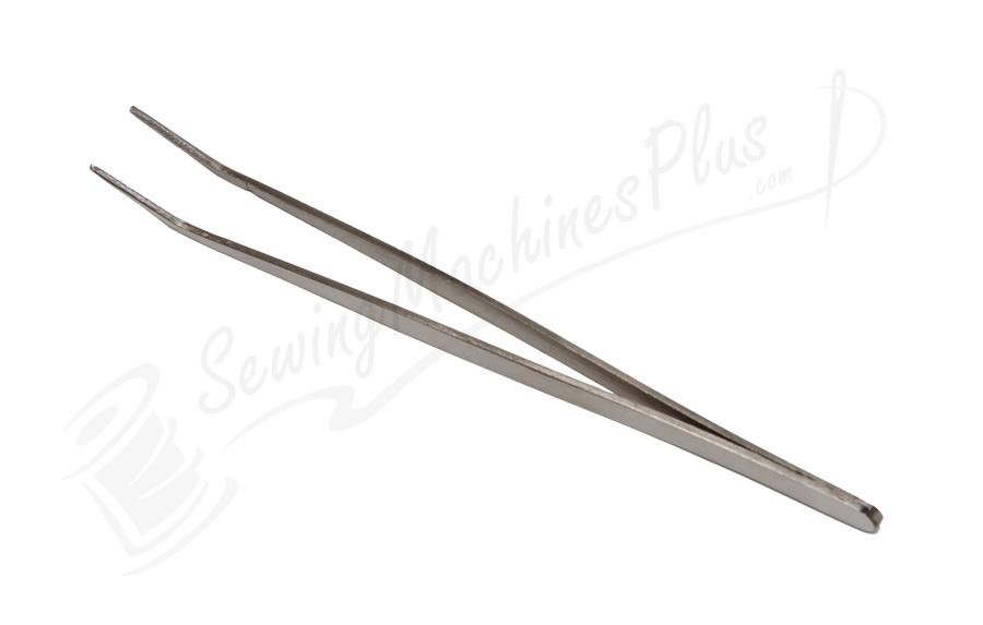 Deluxe Bent 6" Tweezers with Groove for Needle