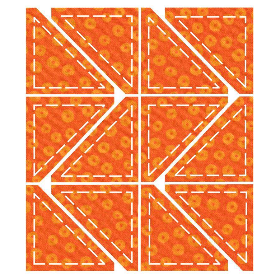 AccuQuilt GO! HalfSquare-2 Inch Finished Triangle Multiples - 55063