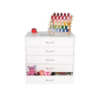 Arrow Mod 5 Drawer Caddy white dresser with thread spool rack on top