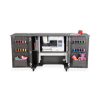 Kangaroo Sewing Furniture Bandicoot 2 Cabinet Studio Set with Kiwi Storage Cabinet and Arrow Hydraulic Chair - Grey B8207 - Sewingmachinesplus.com