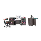 Kangaroo Sewing Furniture Bandicoot 2 Cabinet Studio Set with Kiwi Storage Cabinet and Arrow Hydraulic Chair - Grey B8207 - Sewingmachinesplus.com