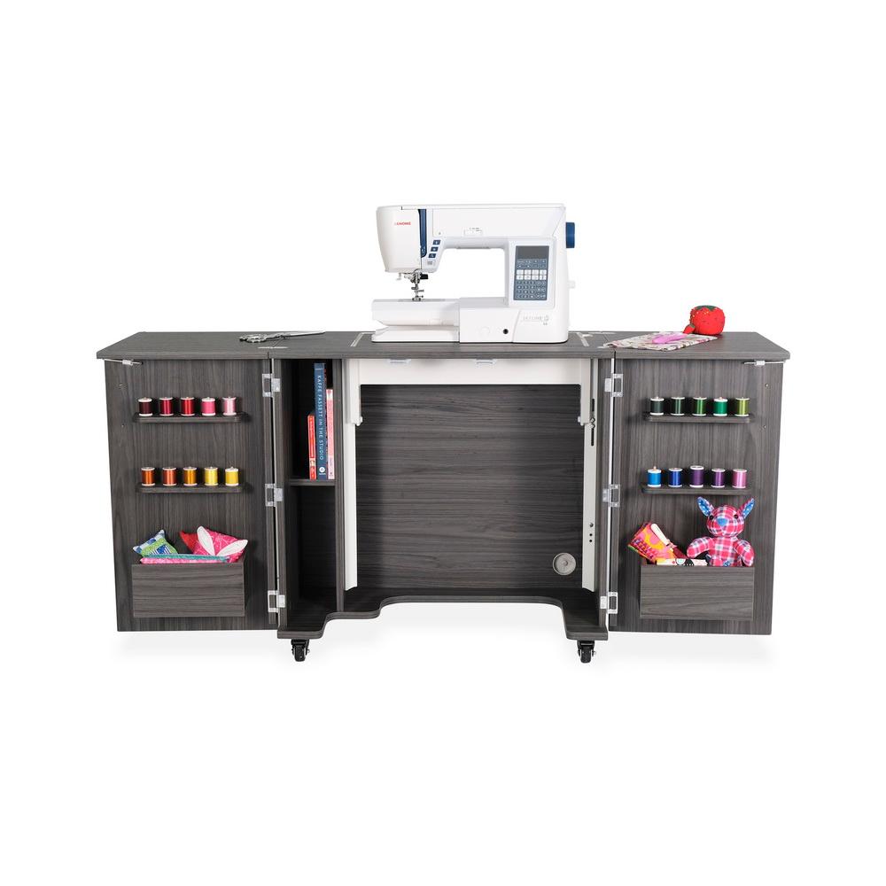 Kangaroo Sewing Furniture Bandicoot 2 Cabinet Studio Set with Kiwi Storage Cabinet and Arrow Hydraulic Chair - Grey B8207 - Sewingmachinesplus.com