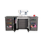 Kangaroo Sewing Furniture Bandicoot 2 Cabinet Studio Set with Kiwi Storage Cabinet and Arrow Hydraulic Chair - Grey B8207 - Sewingmachinesplus.com