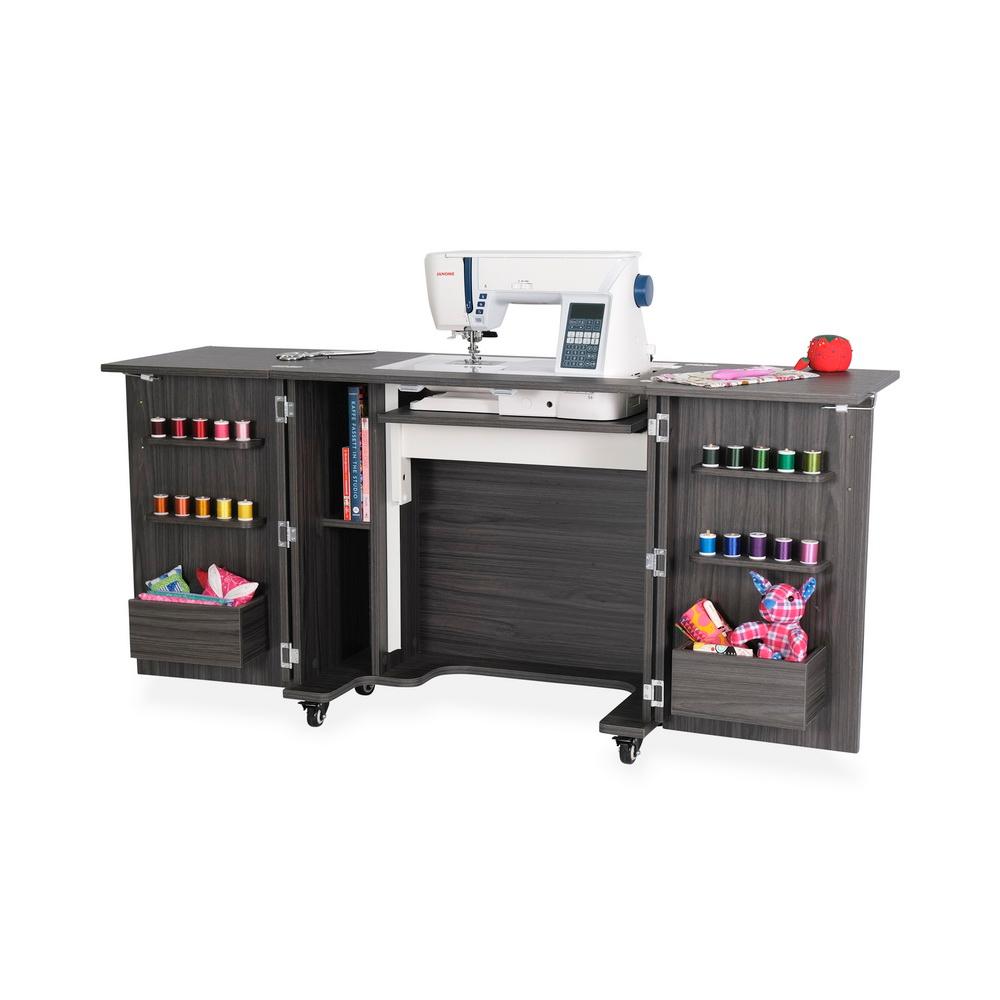 Kangaroo Sewing Furniture Bandicoot 2 Cabinet Studio Set with Kiwi Storage Cabinet and Arrow Hydraulic Chair - Grey B8207 - Sewingmachinesplus.com