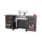 Kangaroo Sewing Furniture Bandicoot 2 Cabinet Studio Set with Kiwi Storage Cabinet and Arrow Hydraulic Chair - Grey B8207 - Sewingmachinesplus.com
