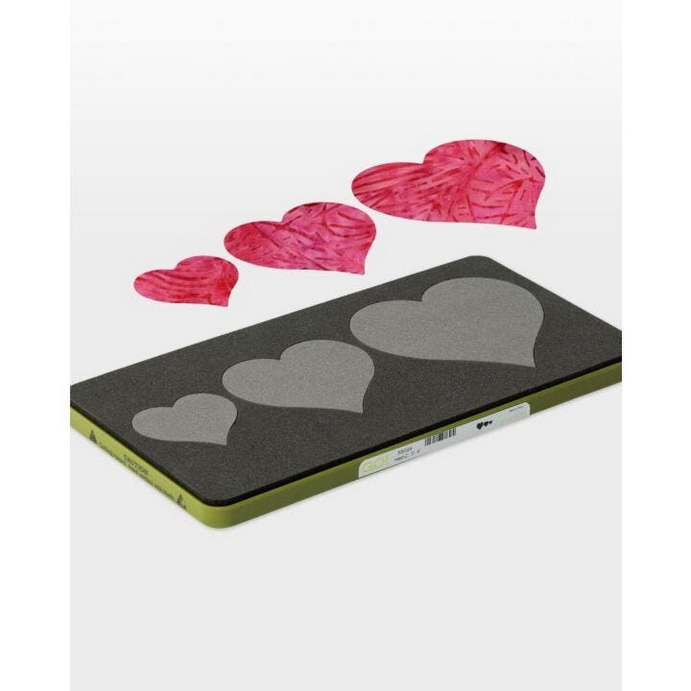 AccuQuilt Go! Geometric Die - Heart 2 Inch, 3 Inch, 4 Inch (55029)