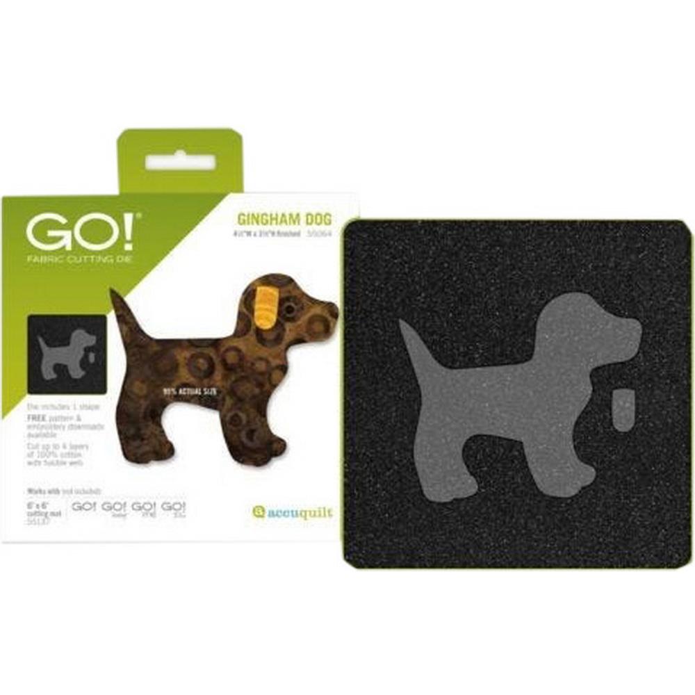 Accuquilt GO! Gingham Dog Applique Die - Sewingmachinesplus.com