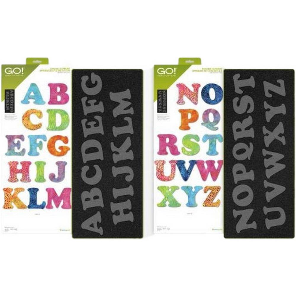 GO! Carefree Alphabet Uppercase Set (2 - Die Set) Applique Die - Sewingmachinesplus.com