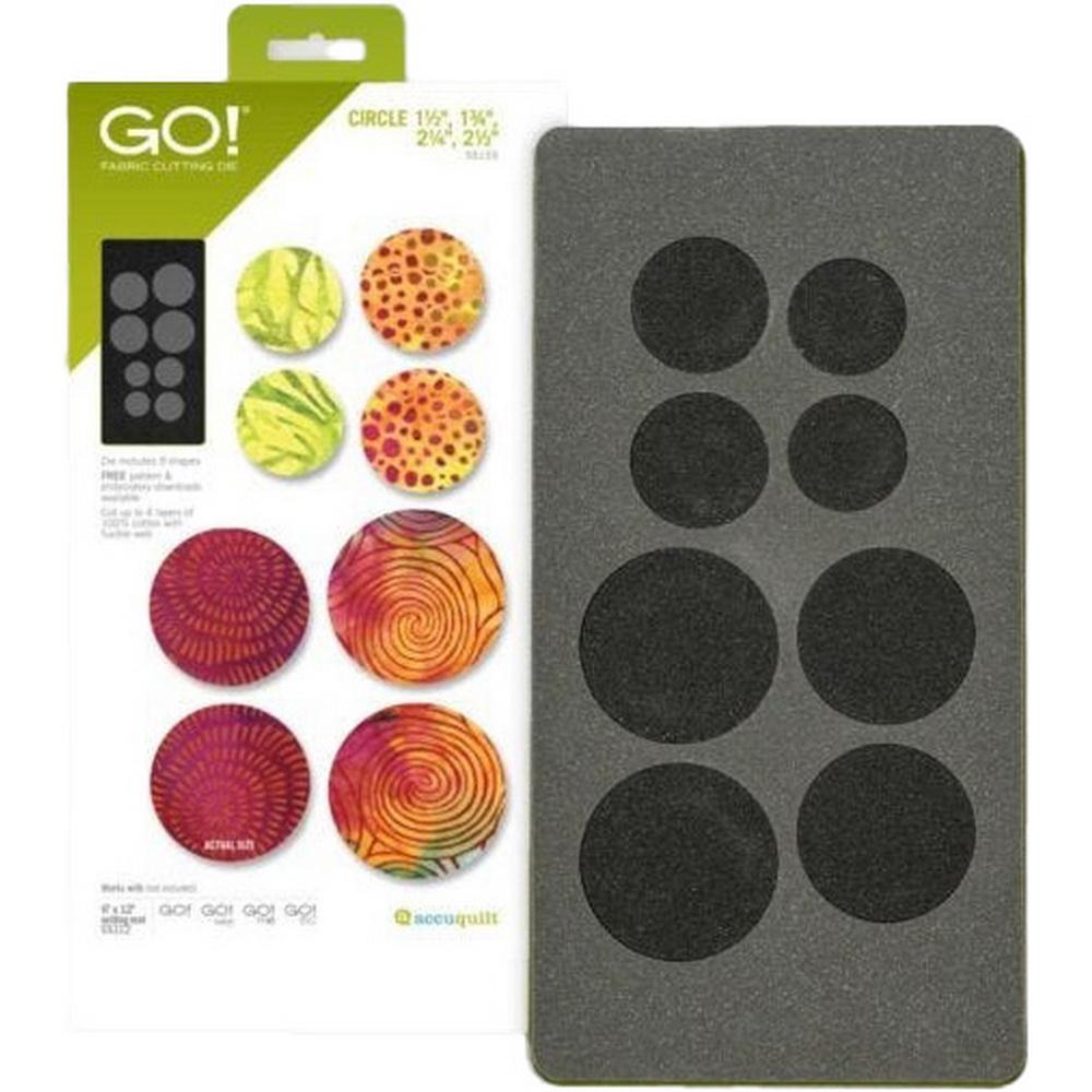GO! Circle - 1 1/2in, 1 3/4in, 2 1/4in, 2 1/2in Applique Die - Sewingmachinesplus.com