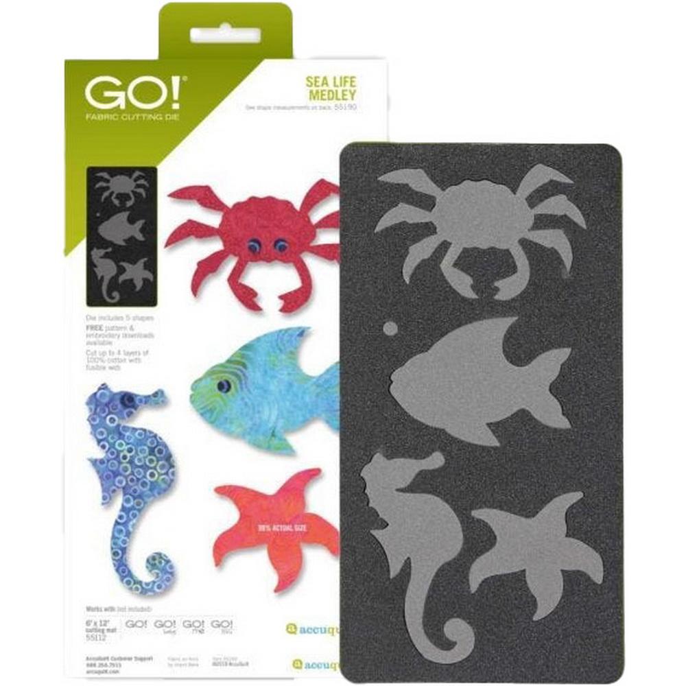 Accuquilt GO! Sea Life Medley Applique Die - Sewingmachinesplus.com