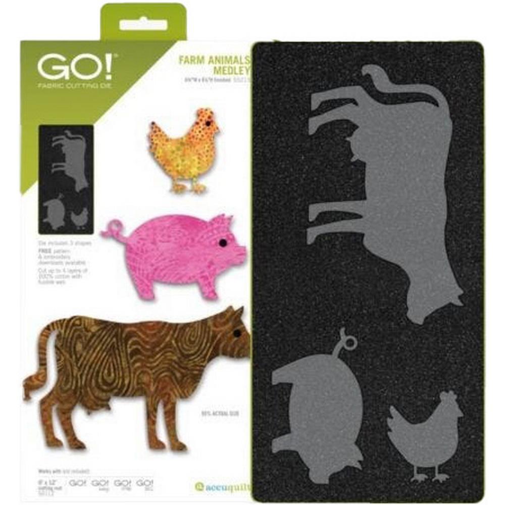 Accuquilt GO! Farm Animals Medley Applique Die - Sewingmachinesplus.com