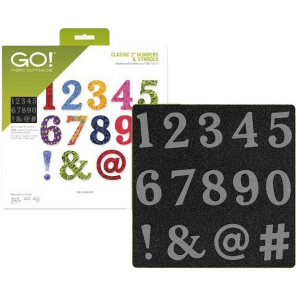 GO! Classic 2in Numbers & Symbols Applique Die - Sewingmachinesplus.com