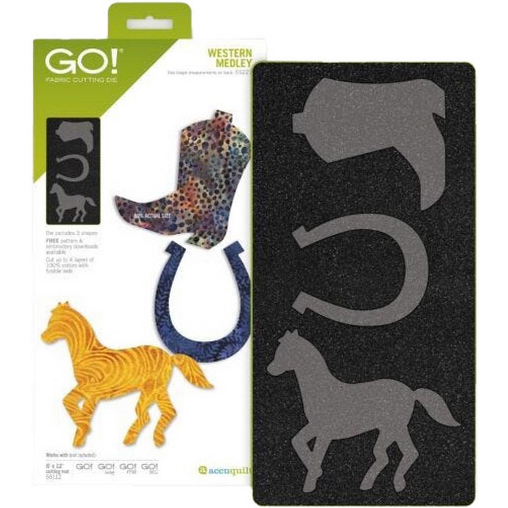 Accuquilt GO! Western Medley Applique Die - Sewingmachinesplus.com