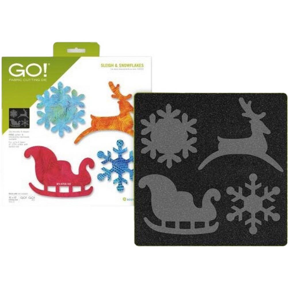 Accuquilt GO! Sleigh & Snowflakes Applique Die - Sewingmachinesplus.com