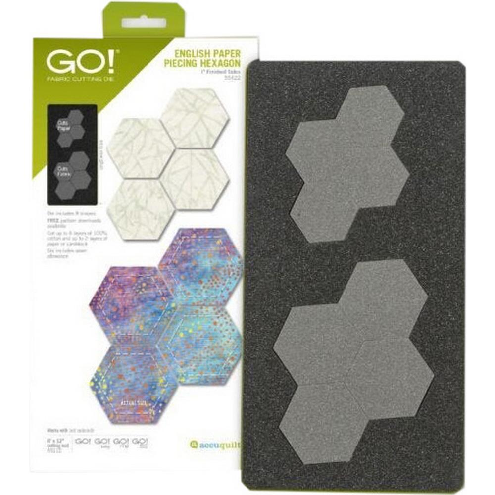 Accuquilt GO! English Paper Piecing Hexagon - 1in Finished Sides Classic Die - Sewingmachinesplus.com