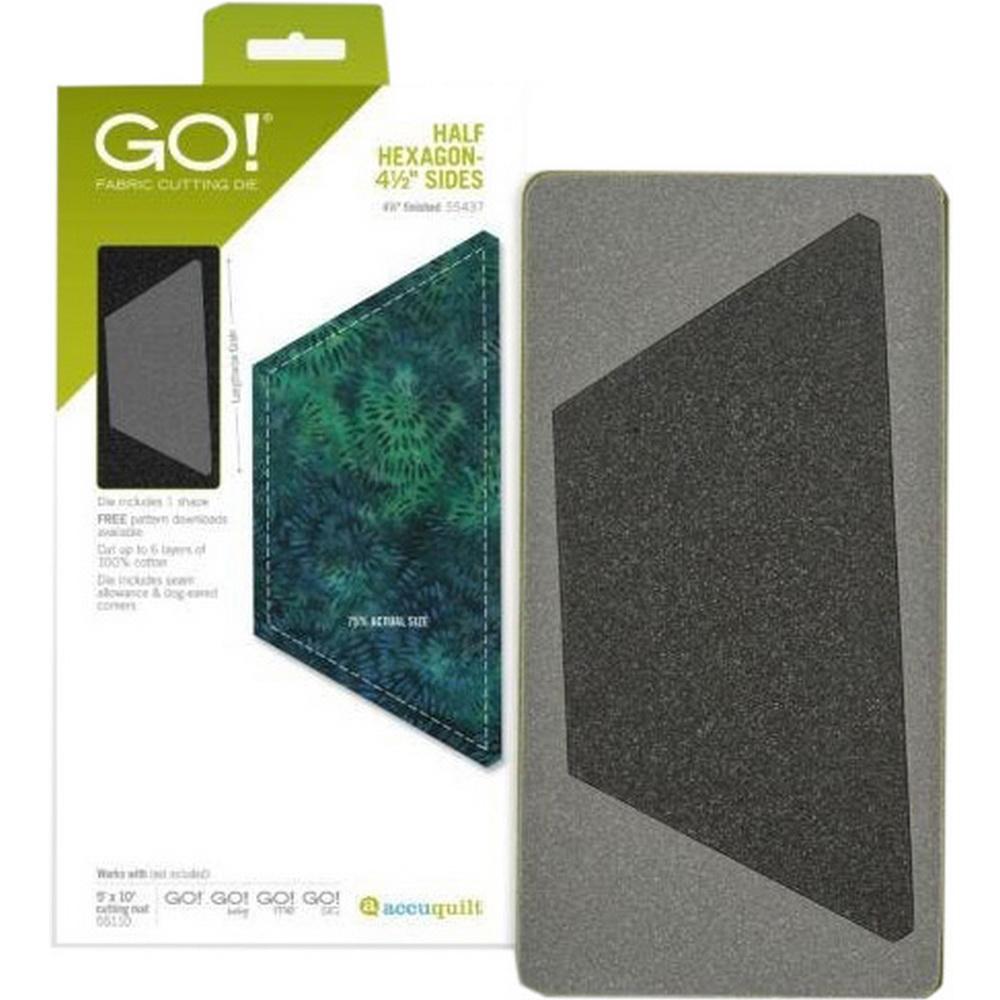 GO! Half Hexagon - 4 1/2in Sides (4 1/4in Finished) Geometric Die - Sewingmachinesplus.com