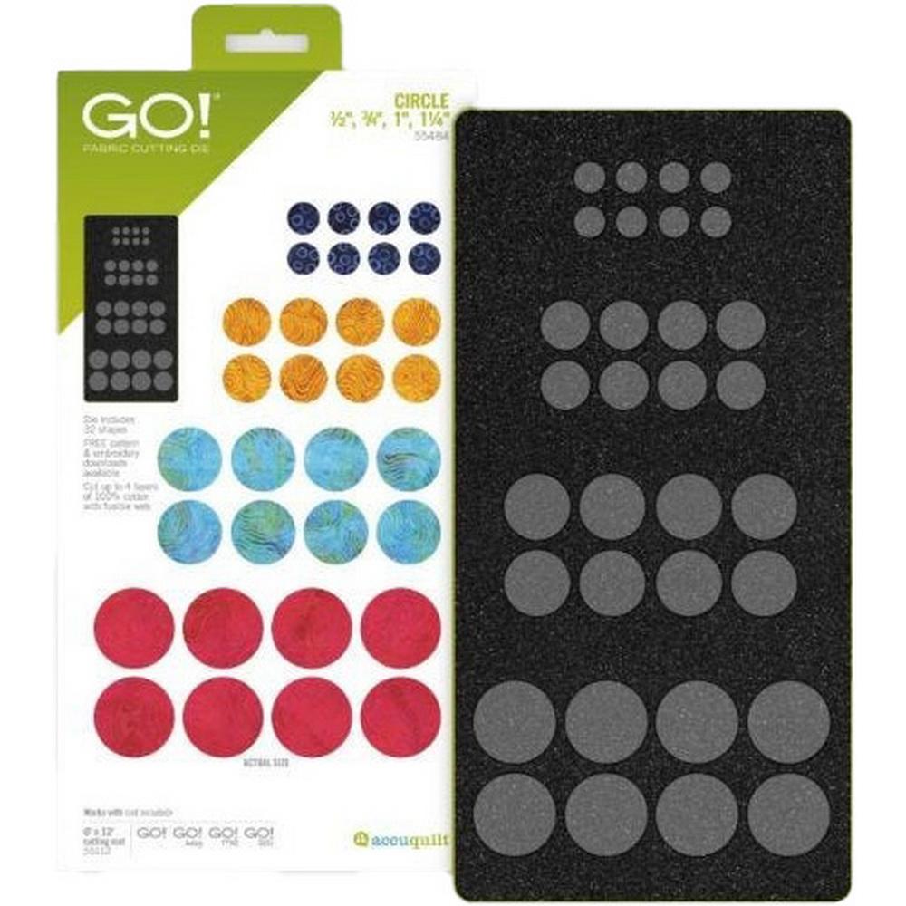 GO! Circle - 1/2in, 3/4in, 1in, 1 1/4in Applique Die - Sewingmachinesplus.com