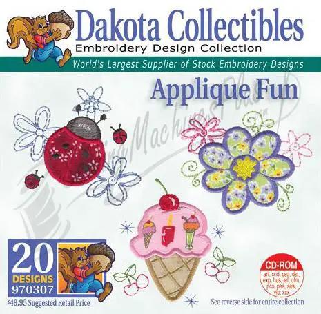 Dakota Collectibles Applique Fun Embroidery Designs CD-ROM with 20 designs (970307)