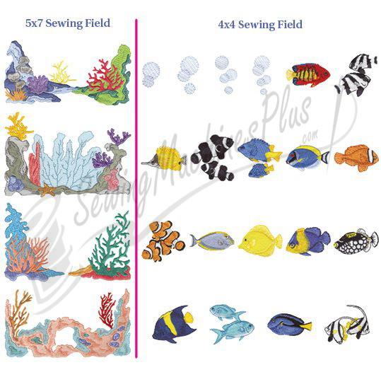 Dakota Collectibles Aquarium Scenes  Embroidery Designs - 970351