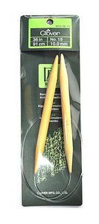 Clover Takumi circular bamboo knitting needles, 36in (91cm), No. 15, 10.0 mm