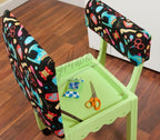Arrow Sewing Chair Black Riley Blake fabric on Green 7014B