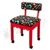 Arrow Sewing Chair Black Riley Blake fabric on Red 7016B
