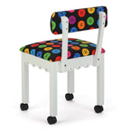 Arrow Sewing Chair with Button Fabric on White 8011