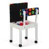 Arrow Sewing Chair with Button Fabric on White 8011