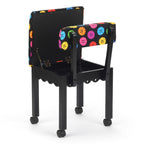 Arrow Sewing Chair with Button Fabric on Black 8013