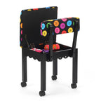 Arrow Sewing Chair with Button Fabric on Black 8013