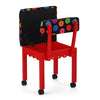 Arrow Sewing Chair with Button Fabric on Red 8016