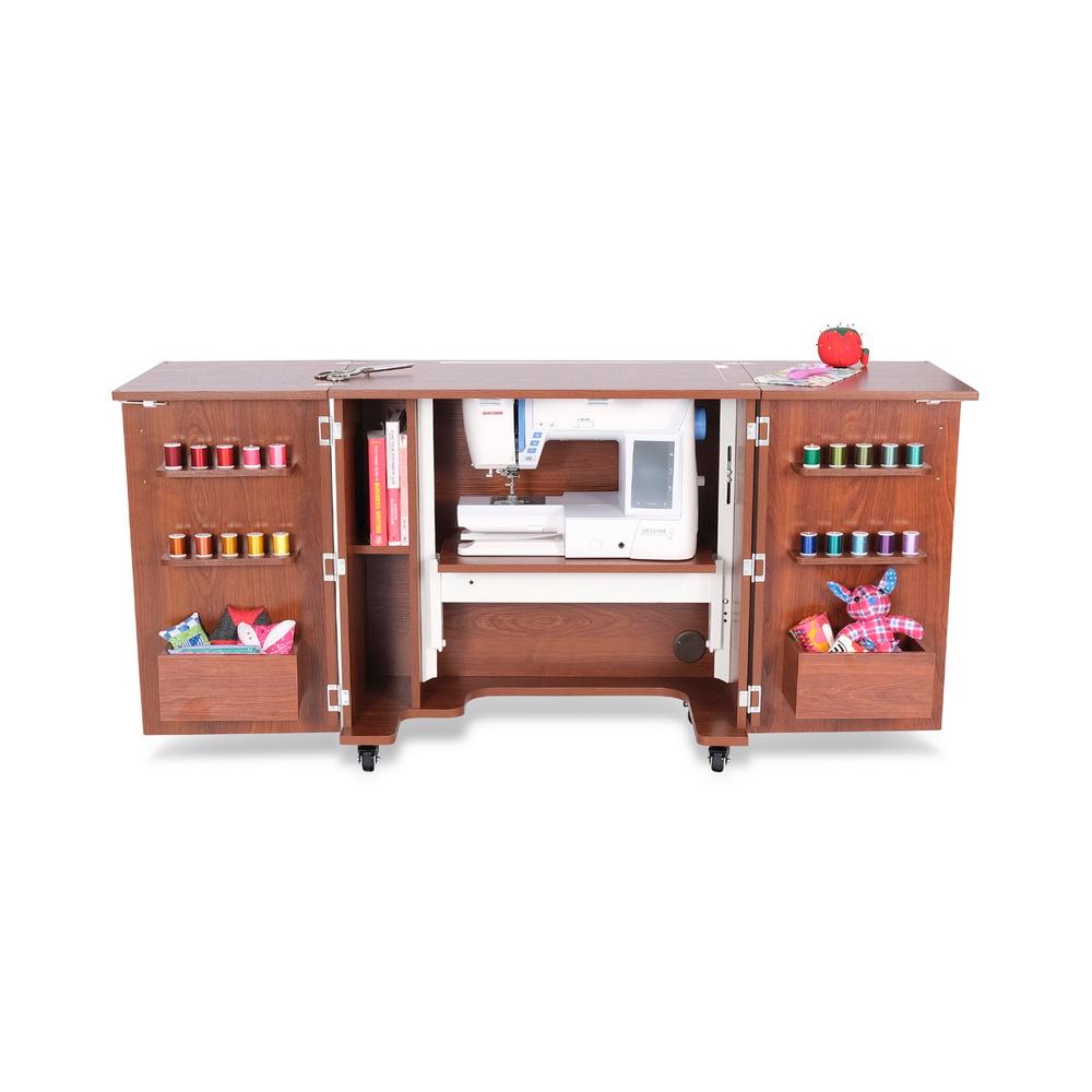 Kangaroo Sewing Furniture Bandicoot 2 Cabinet Teak b8205 Studio Set With Kiwi Storage Cabinet - Sewingmachinesplus.com
